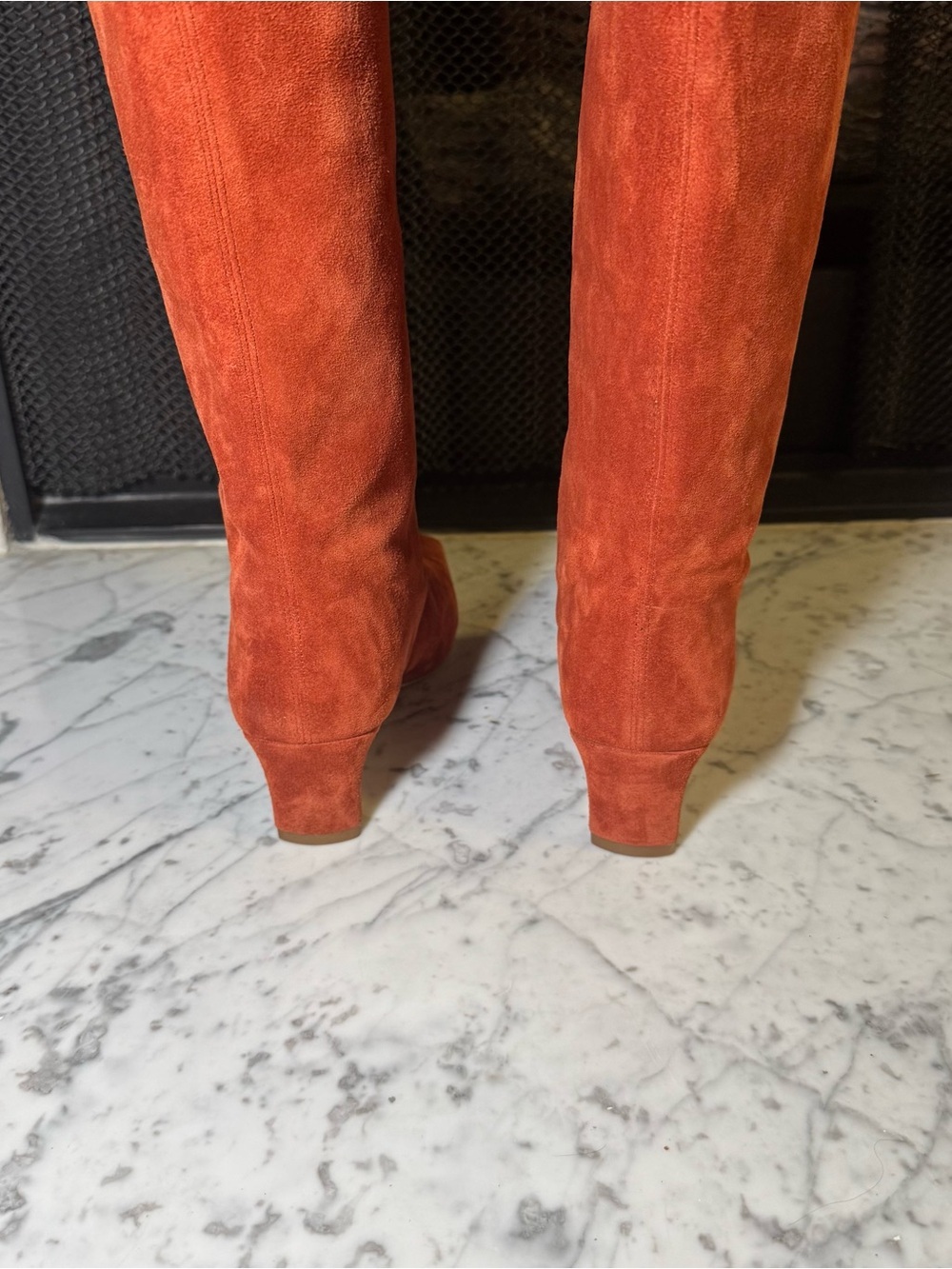 New Staud Wally 100% Suede Knee High Boots Auburn Size EU 37.5 US 7.5 $495 - Picture 4 of 12